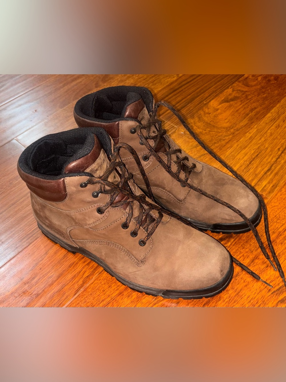 Rockport Brown Leather Work Boots Size 15